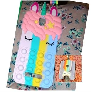Shock Proof Cell PHONE HOLDER VIBRANT UNICORN With Crossbody Strap & Keyfob